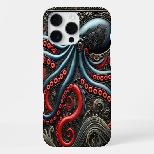 タコのアート：創造鮮やか作品 iPhoneケース (裏面)