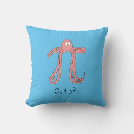 タコのイラスト かわいい 数学 πの日 枕 (正面)