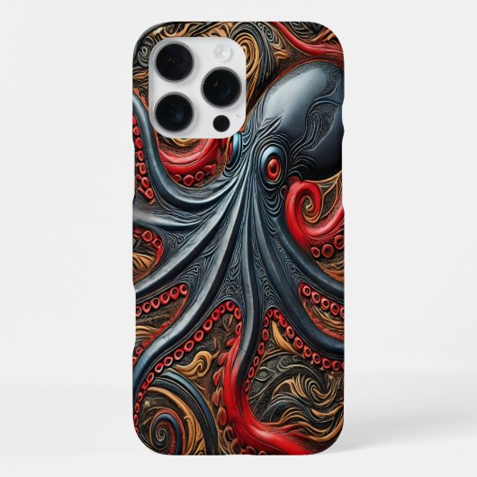 タコのエレガンス:鮮やかデザイン iPhoneケース (裏面)