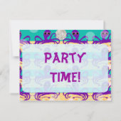 タコのオクトパーティー招待状 招待状 (裏面)