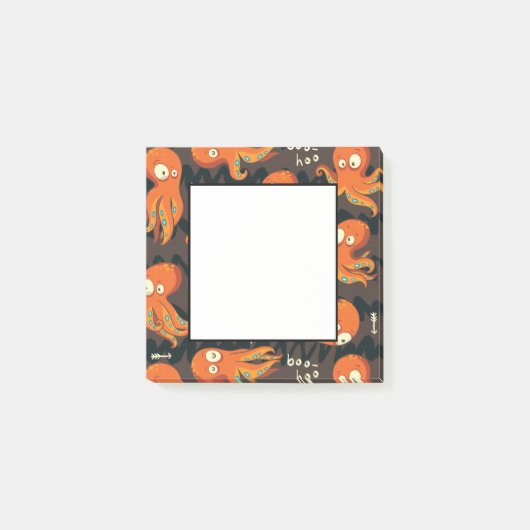 タコのオレンジとブラックの子供服とインテリア ポストイット (正面)