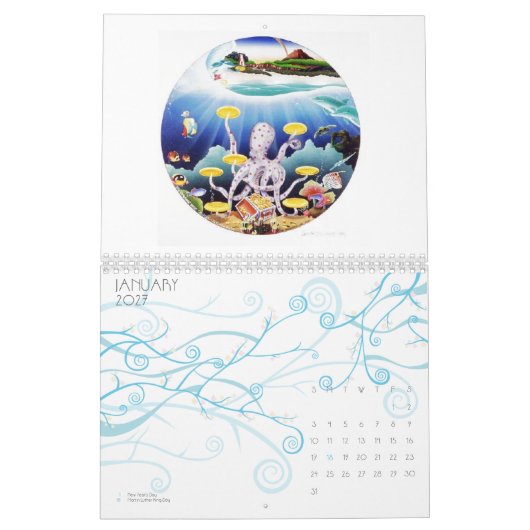 タコのカレンダー カレンダー (1月 2027)