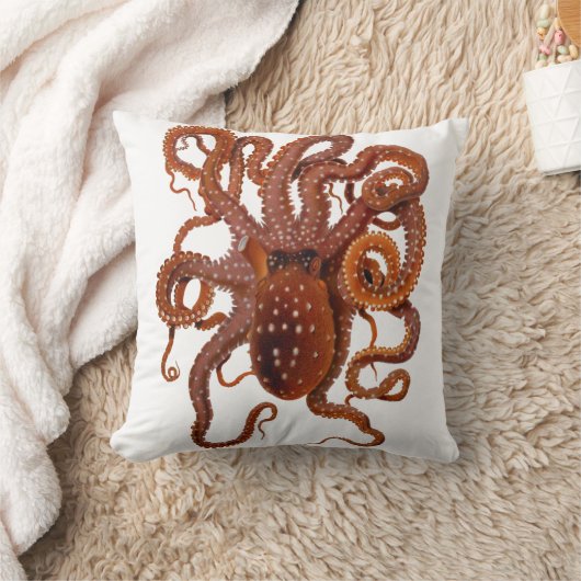 タコのカンガルー属の大西洋の白によって斑点を付けられるタコ クッション (ブランケット)