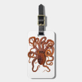 タコのカンガルー属の大西洋の白によって斑点を付けられるタコ ラゲッジタグ (正面縦)