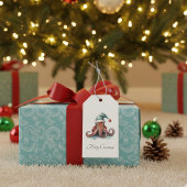 タコのクリスマスの喜カスタムび ギフトタグ