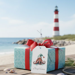 タコのクリスマスの喜カスタムび ギフトタグ