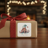 タコのクリスマスの喜カスタムび スクエアシール