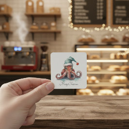 タコのクリスマスの喜カスタムび スクエアシール