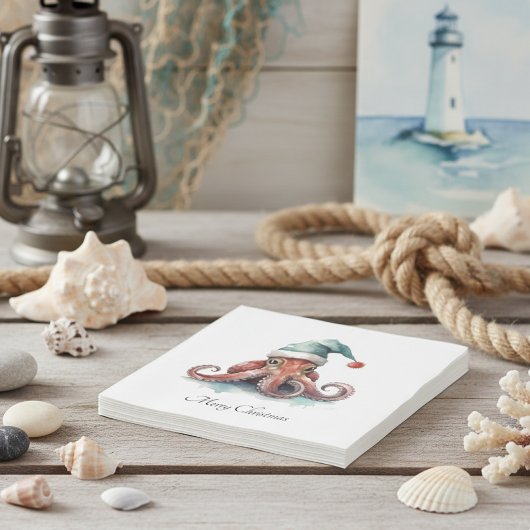 タコのクリスマスの喜カスタムび スタンダードランチョンナプキン