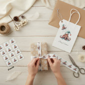 タコのクリスマスの喜カスタムび ラージペーパーバッグ