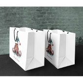 タコのクリスマスの喜カスタムび ラージペーパーバッグ