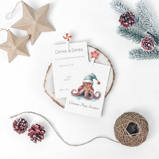 タコのクリスマスの喜カスタムび 招待状