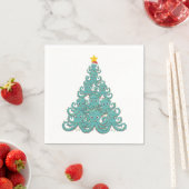タコのクリスマスツリーサンタ帽子イルミネーション スタンダードカクテルナプキン (インサイチュ)