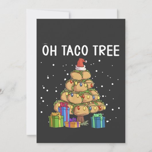 タコのクリスマスツリー 面白い メキシコ料理 クリスマス 招待状 (正面)