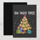 タコのクリスマスツリー 面白い メキシコ料理 クリスマス 招待状 (正面/裏面)
