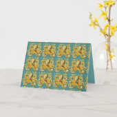 タコのグリーティングカード カード (黄色い花)