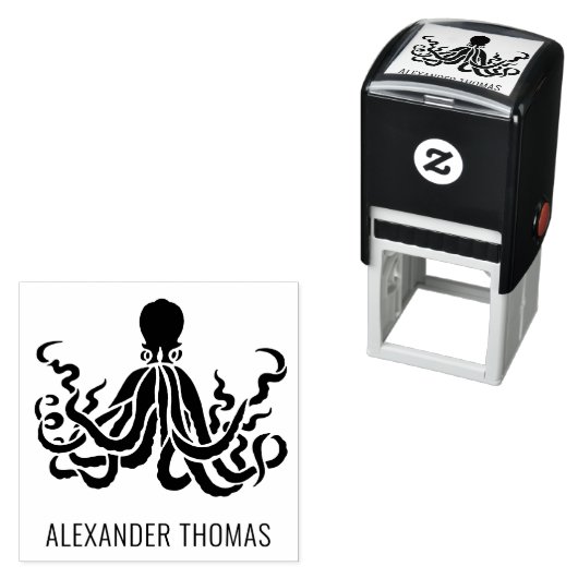 タコのシルエットシーライフ セルフインキングスタンプ (インサイチュ)