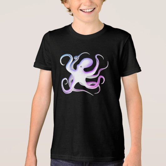タコのシルエット トライブレンドＴシャツ (正面)