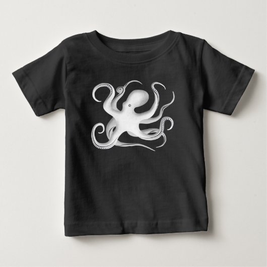 タコのシルエット ベビーTシャツ (正面)
