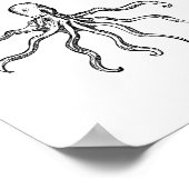 タコのスケッチプリント ポスター (角)