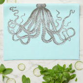 タコのスケッチ キッチンタオル (折り畳み)