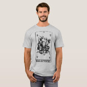 タコのタロットカード ビンテージ海洋イラスト Tシャツ (正面フル)