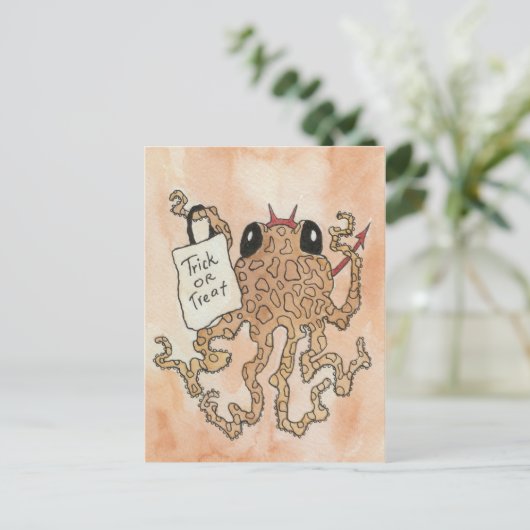 タコのトリックまたは治療 ポストカード (スタンド正面)