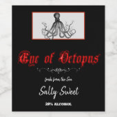 タコのハロウィンおもしろい ワインラベル (シングルラベル)