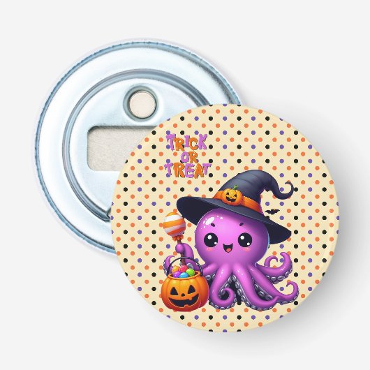 タコのハロウィーンをトリックまたは治療する 栓抜き (正面)