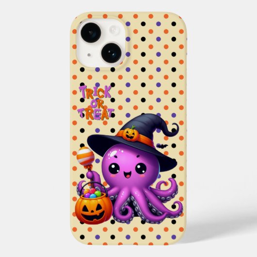 タコのハロウィーンをトリックまたは治療する Case-Mate iPhoneケース (裏面)