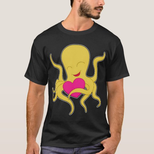 タコのハート Tシャツ (正面)