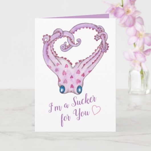 タコのバレンタインデーのお気に入り カード (蘭)