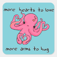 タコのバレンタインデーのステッカーバレンタイン