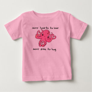 タコのバレンタインデーのワイシャツ ベビーTシャツ