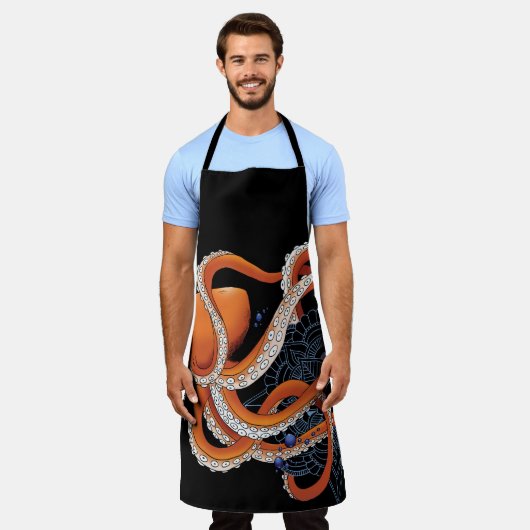 タコのヘナ エプロン (着用した状態)