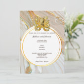 タコのマーブル水彩幾何学的な海洋オcean 招待状 (スタンド正面)