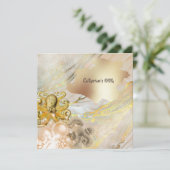 タコのモダン金ゴールドのフェイク海サン航海のゴ 招待状 (スタンド正面)