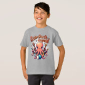 タコのロック音楽オクトロック伝説 Tシャツ (正面フル)