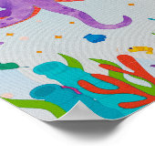 タコの保育園プリント 動物 キッズルーム ポスター (角)