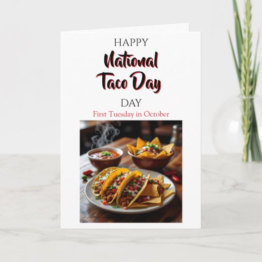 タコの全国日おめでとう! 10月の最初の火曜日 カード (正面)