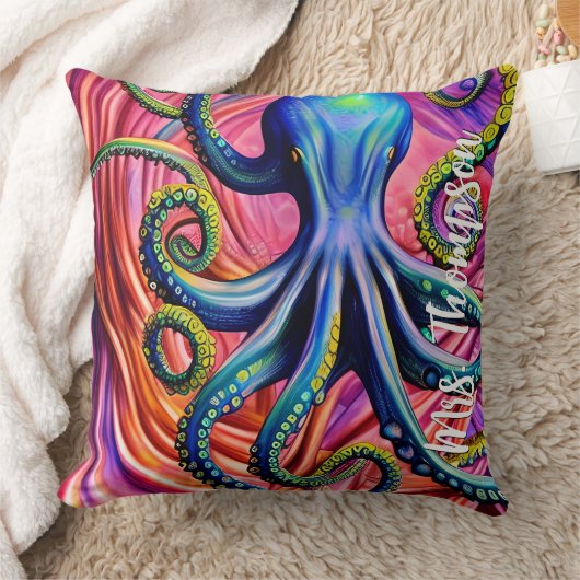 タコの名パーソナライズされた前 クッション (ブランケット)