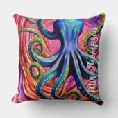 タコの名パーソナライズされた前 クッション (正面)