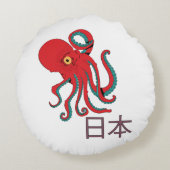 タコの和柄 ラウンドクッション (裏面)