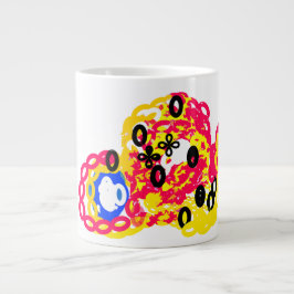 タコの喜びの夏の遊び ジャンボコーヒーマグカップ