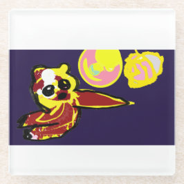 タコの喜び ガラスコースター