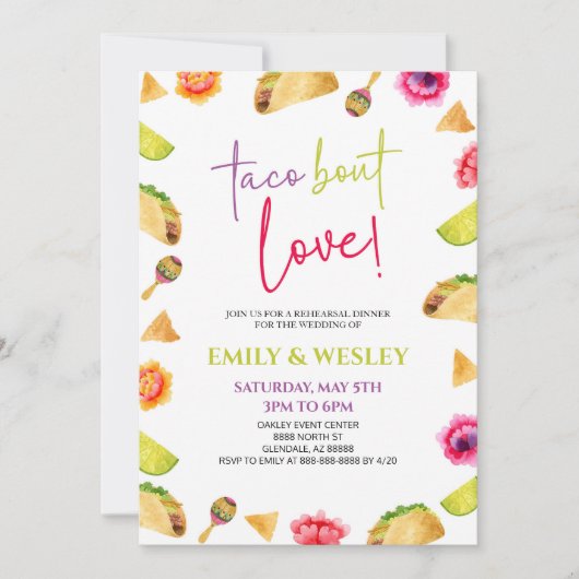 タコの恋だ！フィエスタ結婚のリハーサルディナー 招待状 (正面)