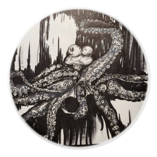 タコの抽斗引き出しをサミラ・スペリーで引く セラミックノブ (正面)