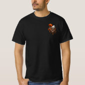 タコの攻撃キャプテンのドクロ 海のデザイン Tシャツ (正面)