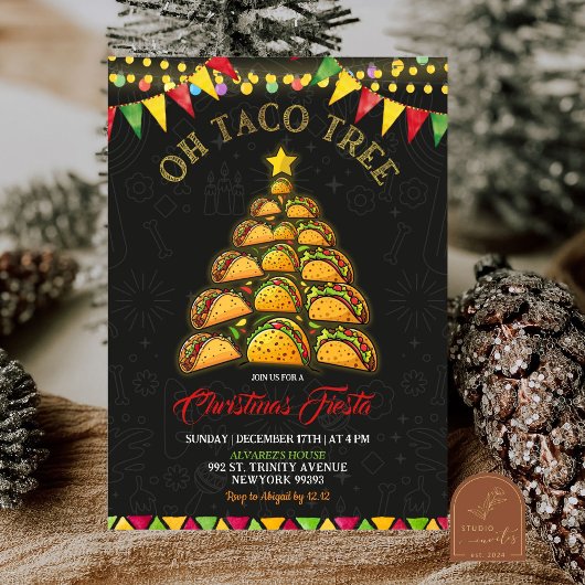 タコの木クリスマスフィエスタメキシカンパーティー 招待状