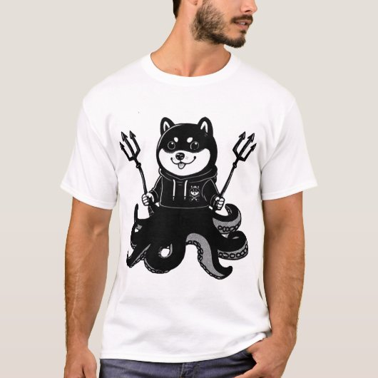 タコの柴犬 Tシャツ (正面)